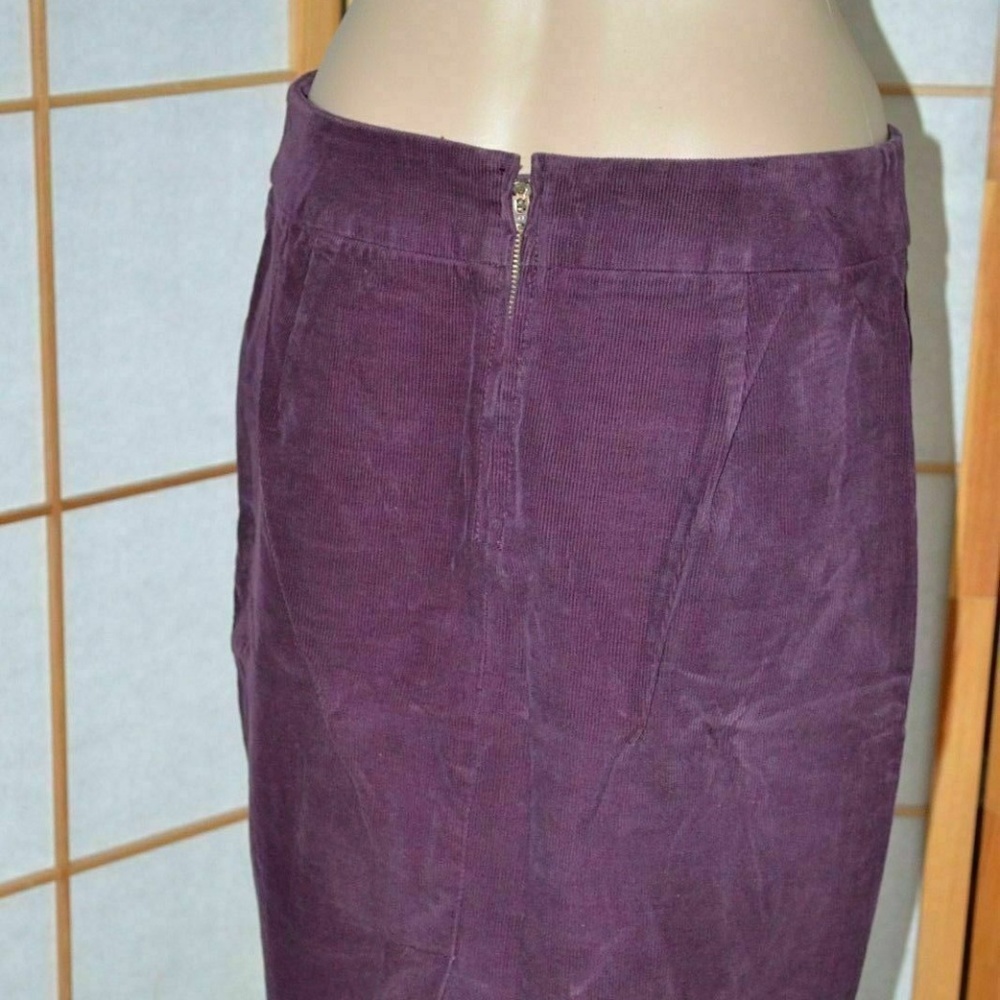 J Crew Purple Plum Stretch Corduroy Skirt 6 - Picture 4 of 5